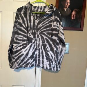 Pop Surf Tie-Dye Hoodie Sweatshirt medium. Distressed frayed